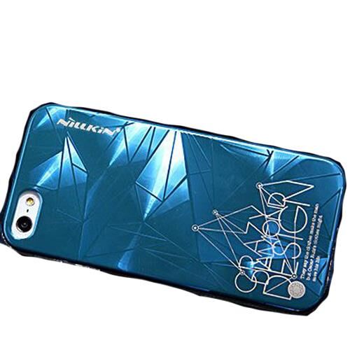 Nillkin iPhone SE/5S/5 ile Uyumlu Sert Kauçuk Kılıf (3D Shadow) Buz Mavi Rengi