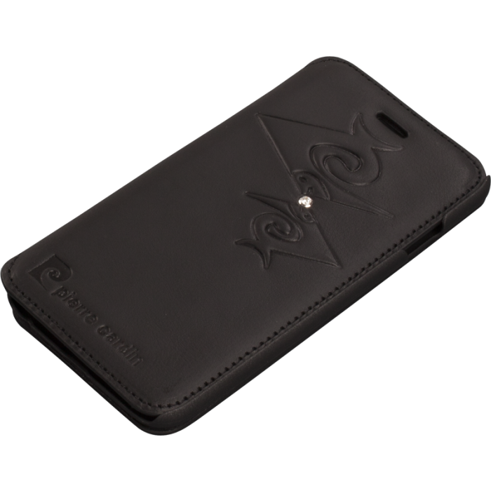 Pierre Cardin iPhone 6 ile Uyumlu Deri Kapaklı Koruma Kılıfı Siyah PCM-P01