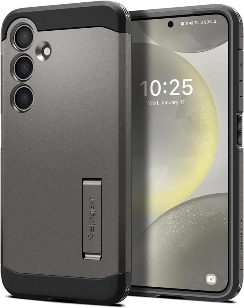 Spigen Galaxy S24 ile Uyumlu Kılıf Tough Armor Kickstand Gunmetal