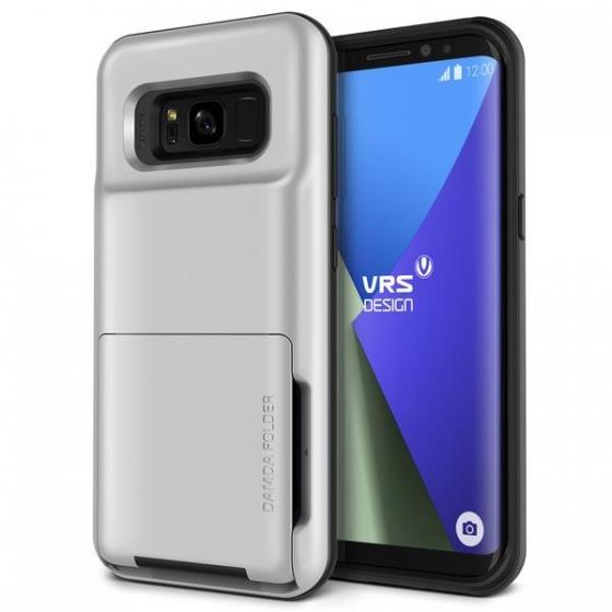VRS Design Galaxy S8 Plus ile Uyumlu Damda Folder Kılıf Satin Silver