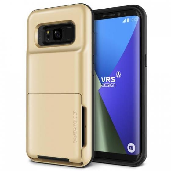 VRS Design Galaxy S8 Plus ile Uyumlu Damda Folder Kılıf Shine Gold