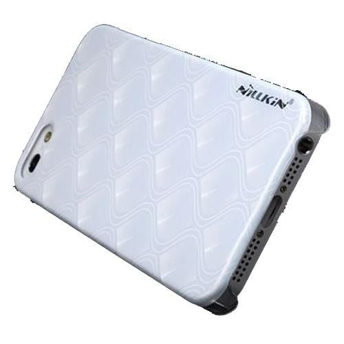 Nillkin iPhone SE/5S/5 ile Uyumlu Sert Kauçuk Kılıf (3D Shadow) Beyaz İnci Rengi