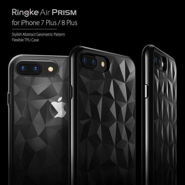 Ringke Air Prism 3D Elmas Yansıması iPhone 7/8 Plus ile Uyumlu KIlıf Ink Black Ultra Hafif Esnek İnce