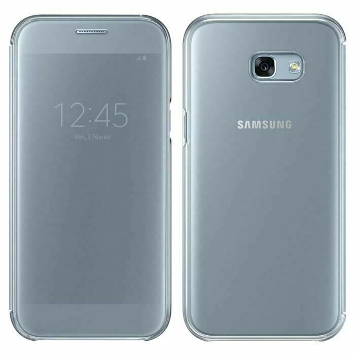 Galaxy A5(2017) ile Uyumlu Clear View Kılıf Mavi EF-ZA520CLEGWW (Out)