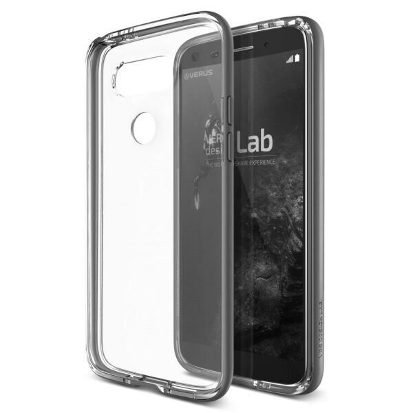 Verus G5 ile Uyumlu Crystal Bumper Kılıf Steel Silver