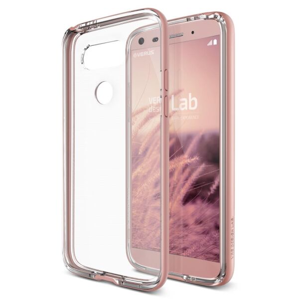 Verus G5 ile Uyumlu Crystal Bumper Kılıf Rose Gold