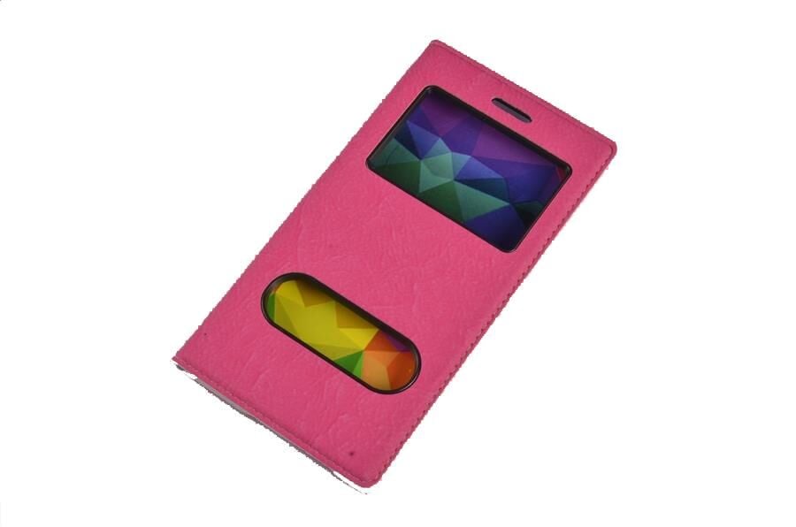 Jopus Galaxy J7 Prime ile Uyumlu Suni Deri KK-147 Kapaklı Koruma Kılıfı Pembe