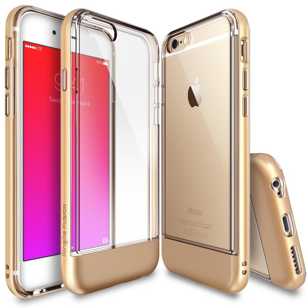 Ringke Fusion Frame iPhone 6s/ 6 ile Uyumlu Çerçeveli Bumper Kılıf Royal Gold