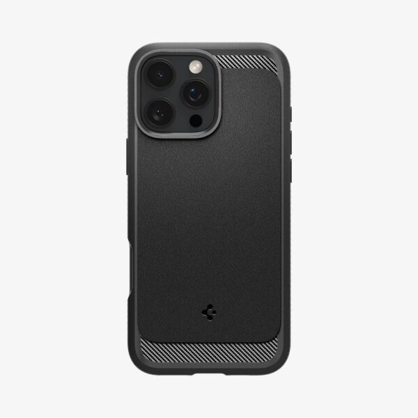 Spigen iPhone 16 Pro Max ile Uyumlu Kılıf Rugged Armor MagFit MagSafe Özellikli Matte Black