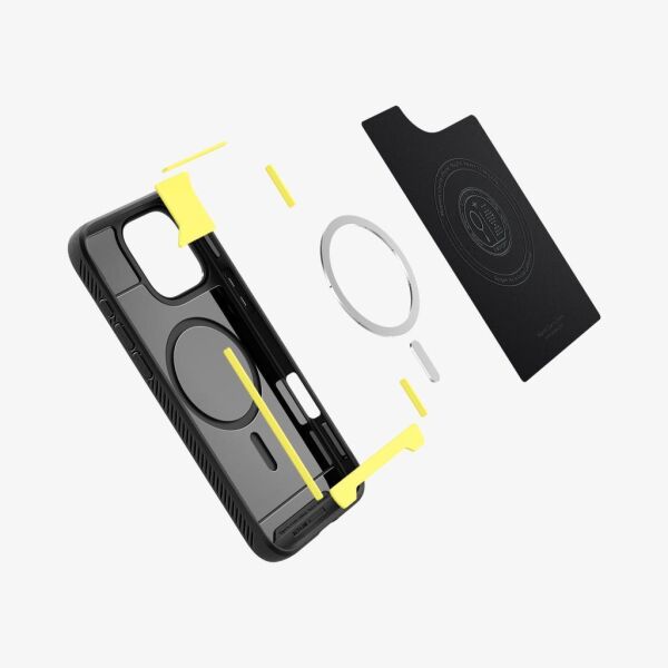 Spigen iPhone 16 Pro Max ile Uyumlu Kılıf Rugged Armor MagFit MagSafe Özellikli Matte Black