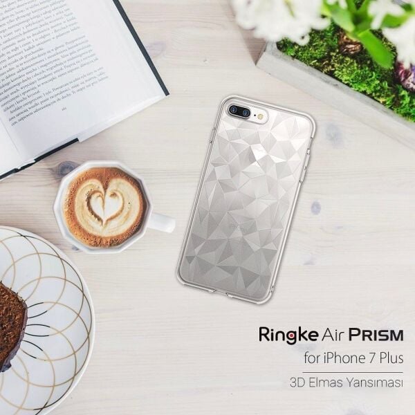 Ringke Air Prism 3D Elmas Yansıması iPhone 7/8 ile Uyumlu KIlıf Clear Ultra Hafif Esnek İnce Şeffaf Transparan