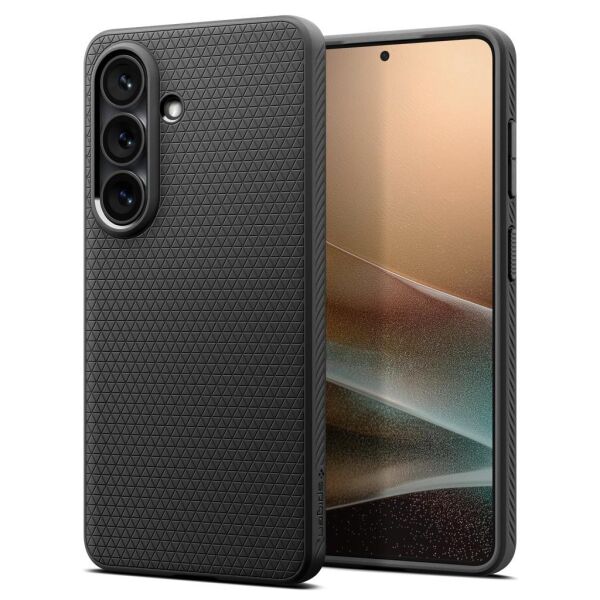 Spigen Galaxy S26 ile Uyumlu ince Kılıf Liquid Air Hava Kanalı Teknolojisi™ Askeri Sınıf Koruma Dokulu Yüzey Kapak Matte Black
