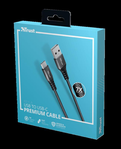Trust 23571 Keyla Extra-Güçlü USB To USB-C Kablo 1m