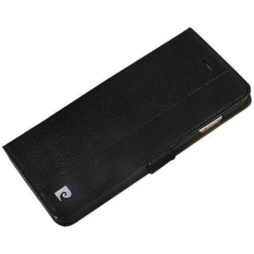 Pierre Cardin iPhone 6 Plus ile Uyumlu Deri Kapaklı Koruma Kılıfı Siyah PCL-P05