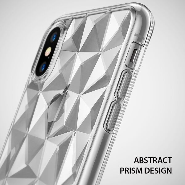 Ringke Air Prism 3D Elmas Yansıması iPhone X ile Uyumlu KIlıf Crystal Clear Ultra Hafif Esnek İnce Şeffaf Transparan