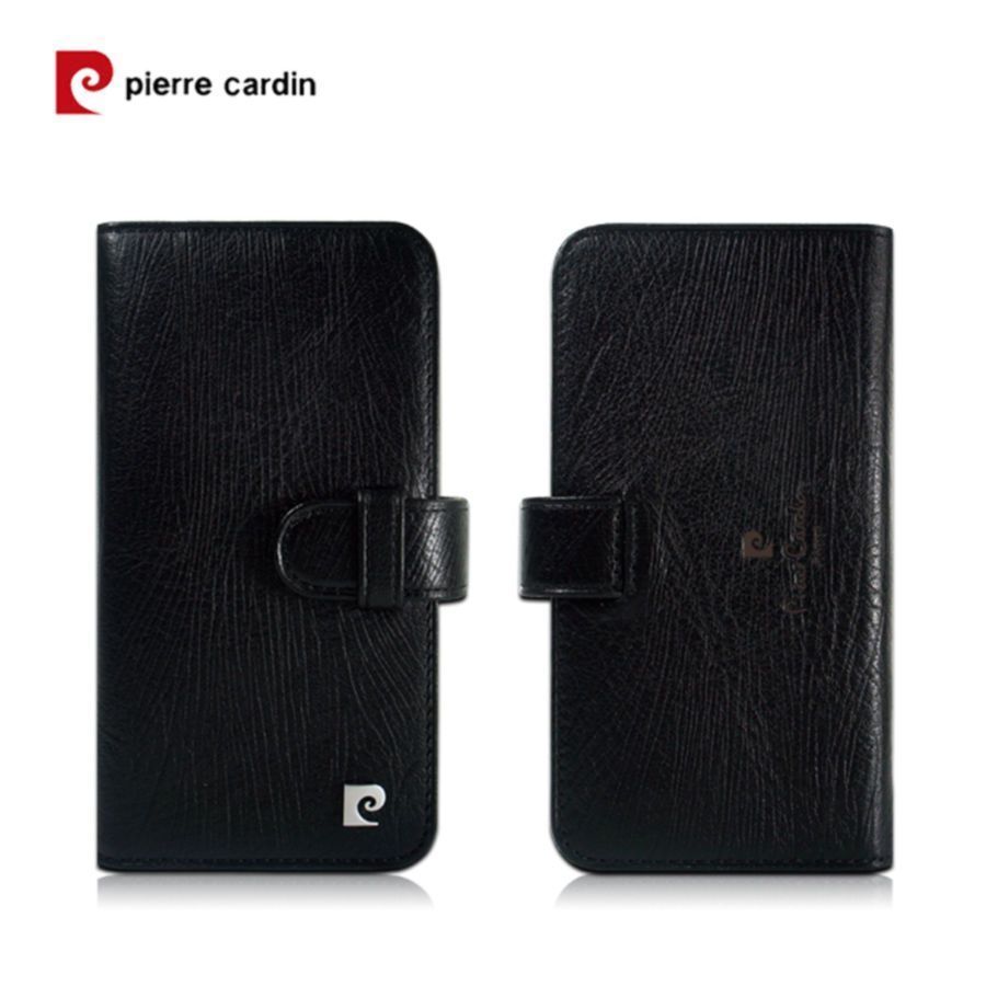 Pierre Cardin iPhone 6 ile Uyumlu Deri Kapaklı Koruma Kılıfı Siyah PCL-P09