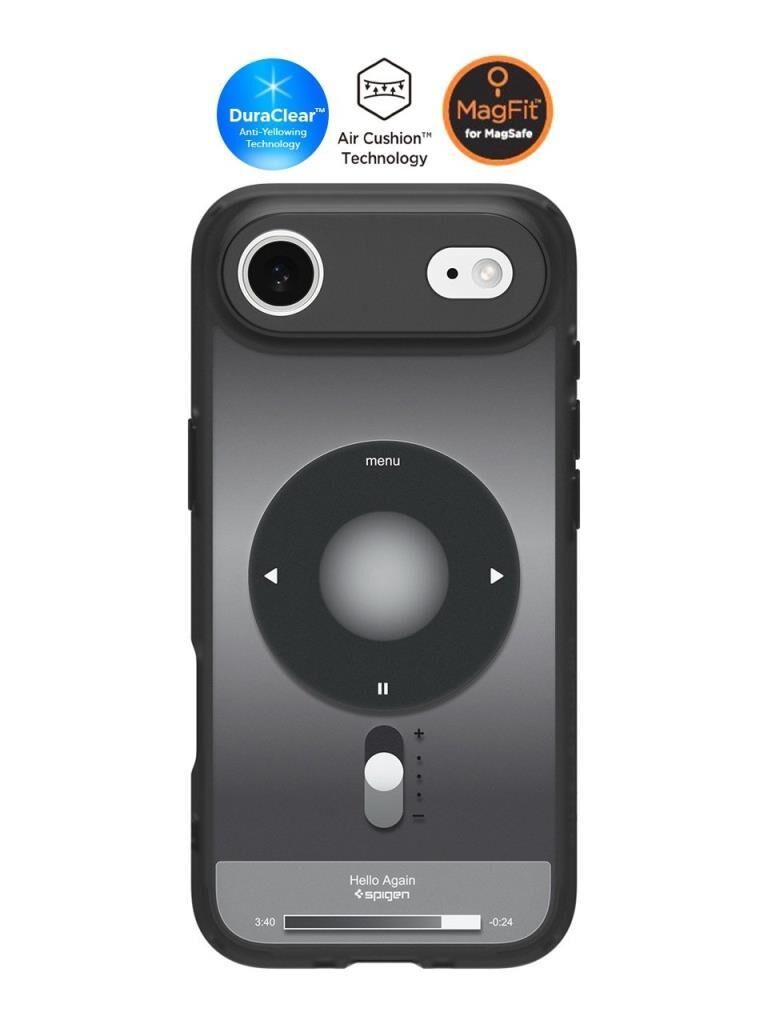Spigen iPhone Air ile Uyumlu MagSafe Kılıf Ultra Hybrid Mag Fit Classic Sararmaya Dayanıklı Siyah Şeffaf Kapak