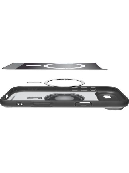 Spigen iPhone Air ile Uyumlu MagSafe Kılıf Ultra Hybrid Mag Fit Classic Sararmaya Dayanıklı Siyah Şeffaf Kapak