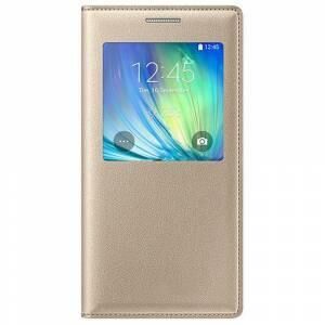 Galaxy A5 2015 ile Uyumlu Kılıf S View Cover Altın (Out)