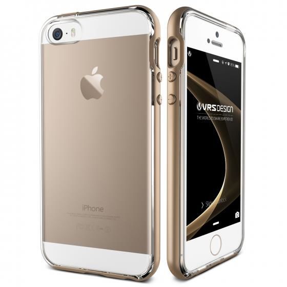 Verus iPhone SE ile Uyumlu Crystal Bumper Series Kılıf Shine Gold