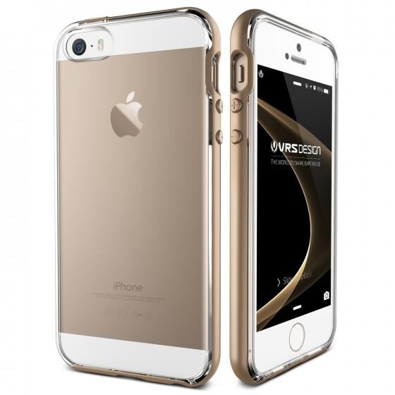 Verus iPhone SE ile Uyumlu Crystal Bumper Series Kılıf Shine Gold