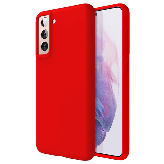Buff Galaxy S21 Plus ile Uyumlu Rubber S Kılıf Red