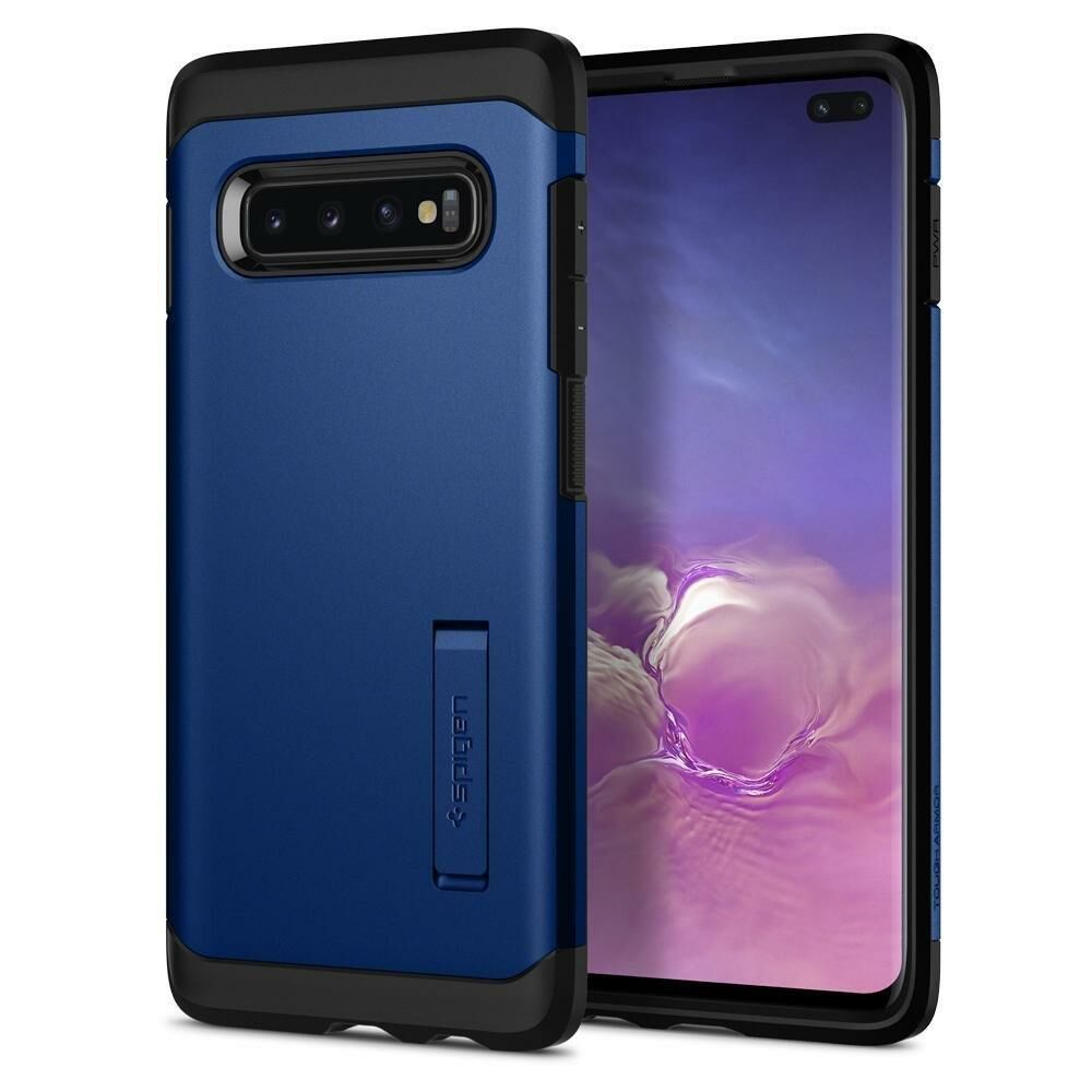 Spigen Galaxy S10 Plus ile Uyumlu Kılıf Tough Armor Prism Blue