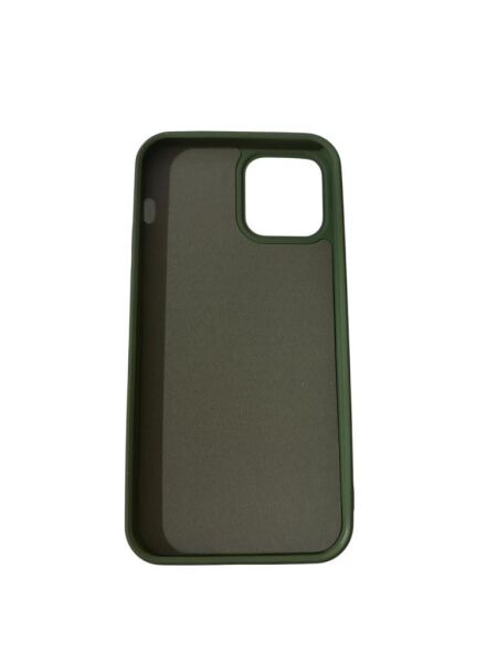 iPhone 12 Pro ile Uyumlu Cappy Silikon Kılıf Koyu Yeşil