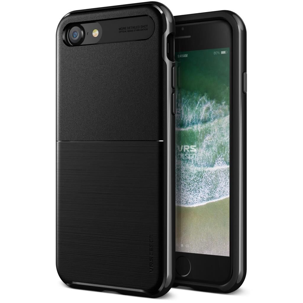 VRS Design iPhone 8/7 ile Uyumlu New High Pro Shield Kılıf Metallic Black