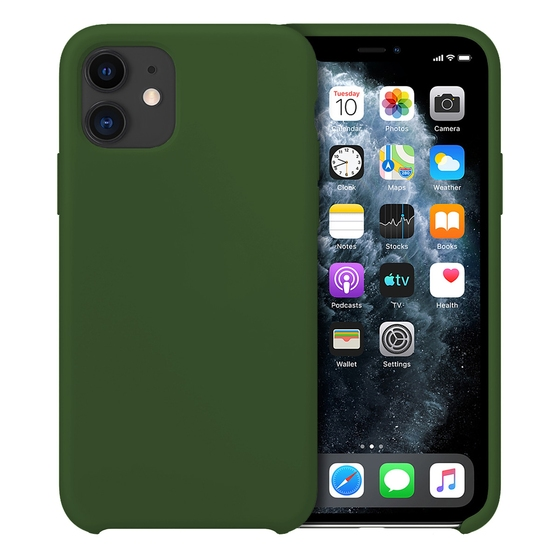Buff iPhone 11 ile Uyumlu Rubber Fit Kılıf Dark Green