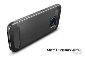 Spigen Galaxy S6 ile Uyumlu Kılıf Neo Hybrid Metal Gun Metal