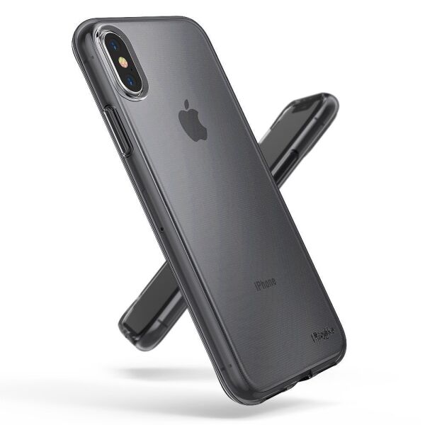 Ringke Air iPhone X ile Uyumlu Kılıf Smoke Black Ultra Hafif Esnek İnce Renkli Transparan 1.04 mm