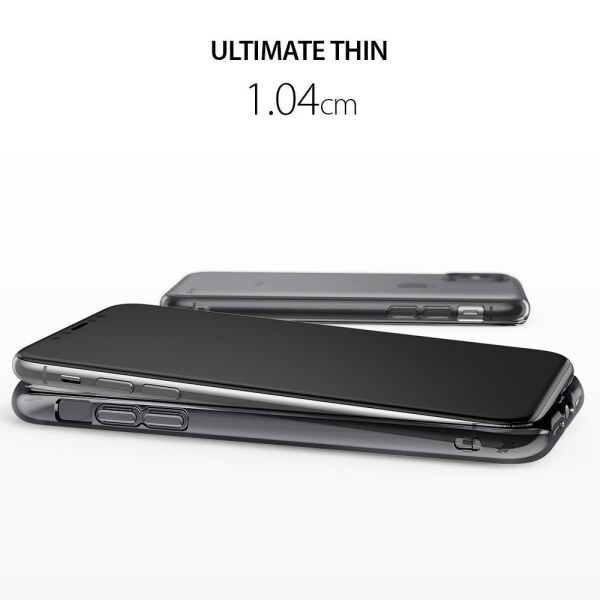Ringke Air iPhone X ile Uyumlu KIlıf Smoke Black Ultra Hafif Esnek İnce Renkli Transparan 1.04 mm