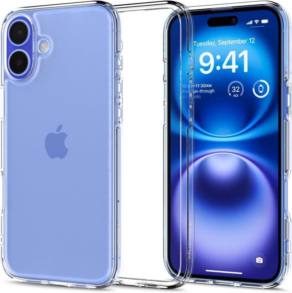 Spigen iPhone 16 Plus ile Uyumlu Kılıf Ultra Hybrid Crystal Clear