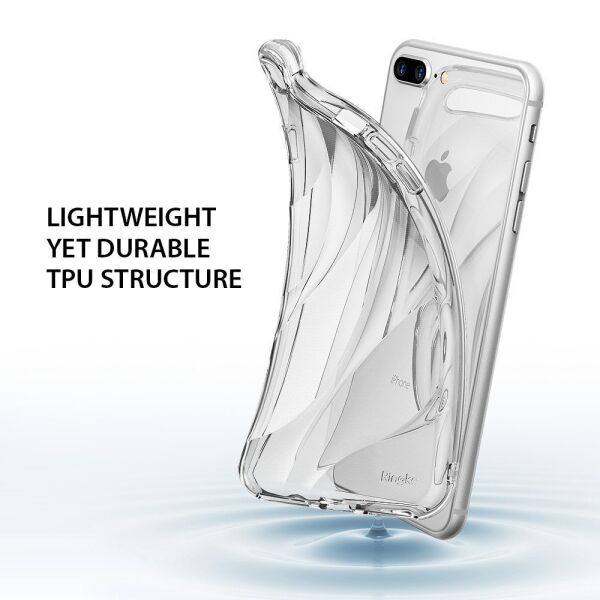 Ringke Flow iPhone 7/8 Plus ile Uyumlu KIlıf Crystal Clear 3D Dalga Efekti Hafif Esnek Şeffaf Transparan
