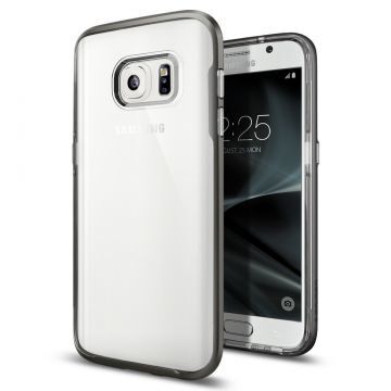 Spigen Galaxy S7 Edge ile Uyumlu Kılıf Neo Hybrid Crystal Gun Metal