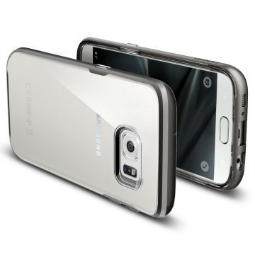 Spigen Galaxy S7 Edge ile Uyumlu Kılıf Neo Hybrid Crystal Gun Metal