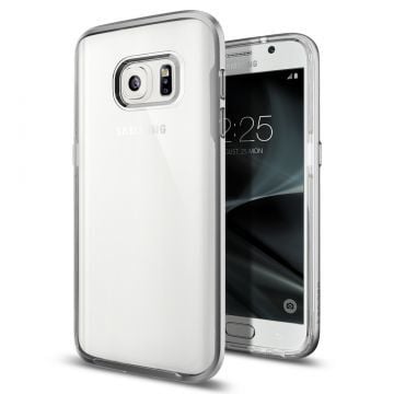 Spigen Galaxy S7 Edge ile Uyumlu Kılıf Neo Hybrid Crystal Satin Silver