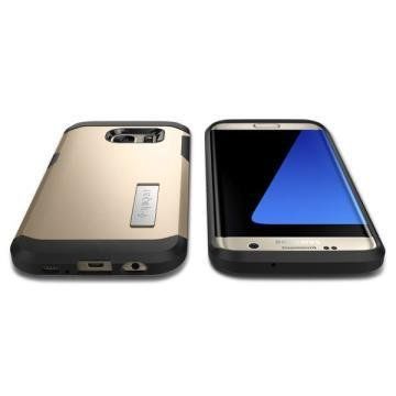 Spigen Galaxy S7 Edge ile Uyumlu Kılıf Tough Armor Champagne Gold