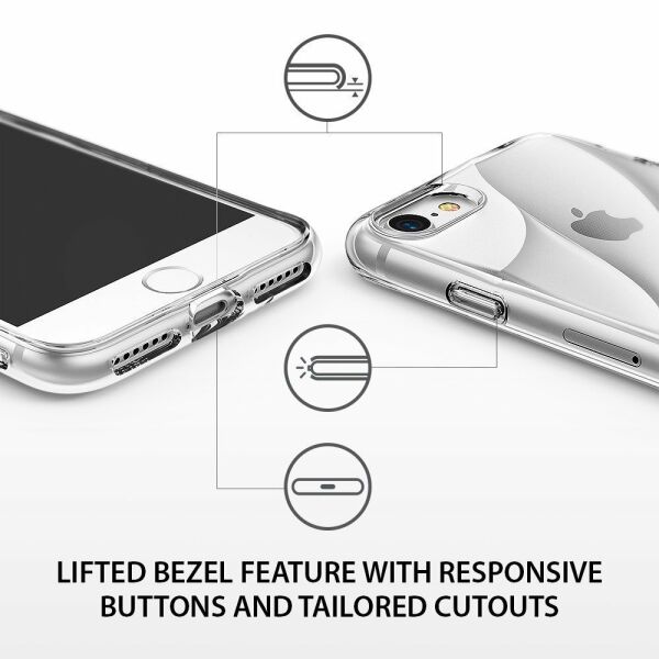 Ringke Flow iPhone 7/8 ile Uyumlu KIlıf Crystal Clear 3D Dalga Efekti Hafif Esnek Şeffaf Transparan