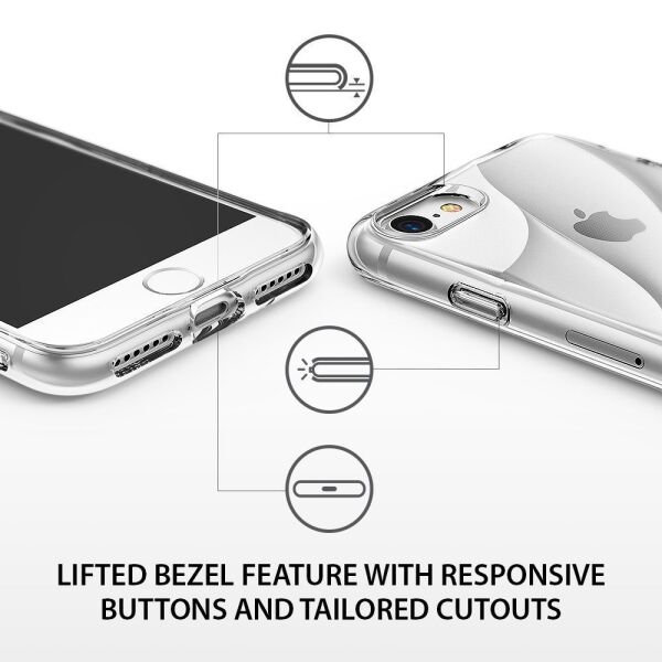 Ringke Flow iPhone 7/8 ile Uyumlu KIlıf Crystal Clear 3D Dalga Efekti Hafif Esnek Şeffaf Transparan