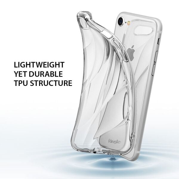 Ringke Flow iPhone 7/8 ile Uyumlu KIlıf Crystal Clear 3D Dalga Efekti Hafif Esnek Şeffaf Transparan