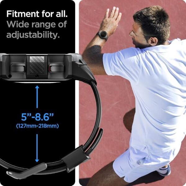 Spigen Galaxy Watch 4 Classic (42mm) ile Uyumlu Kılıf Rugged Armor Charcoal Gray