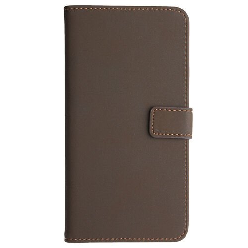 Galaxy S5 G900 ile Uyumlu Classic Walled Kapaklı Kılıf Koyu Kahverengi