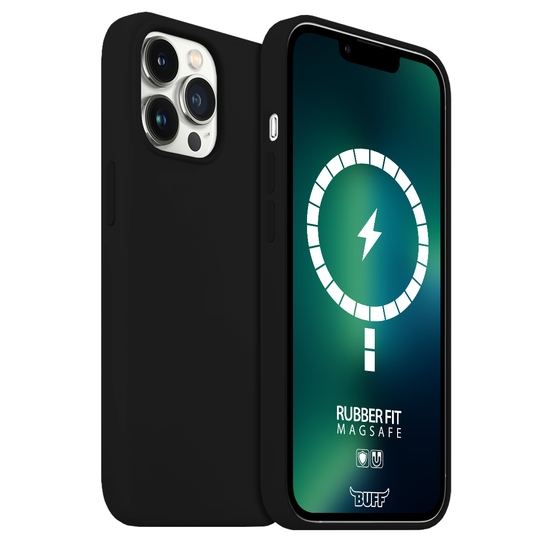Buff iPhone 13 Pro Max MagSafe ile Uyumlu Rubber Fit Kılıf Black