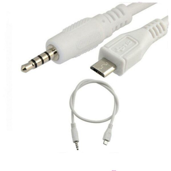 3.5 mm Stereo Erkek to Micro USB 5 Pin Erkek Dönüştürücü Kablo 50 cm