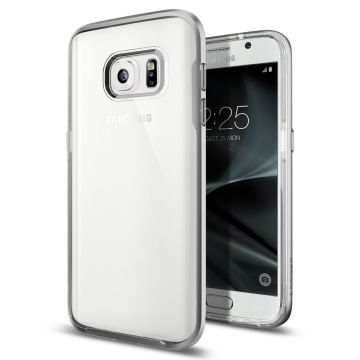 Spigen Galaxy S7 ile Uyumlu Kılıf Neo Hybrid Crystal Satin Silver