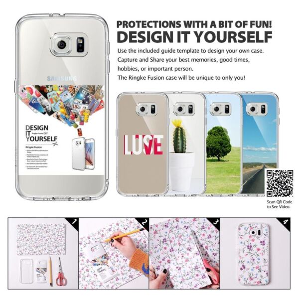 Ringke Fusion Galaxy S6 ile Uyumlu Kılıf Smoke Black TPU Bumper Extra Darbe Emici
