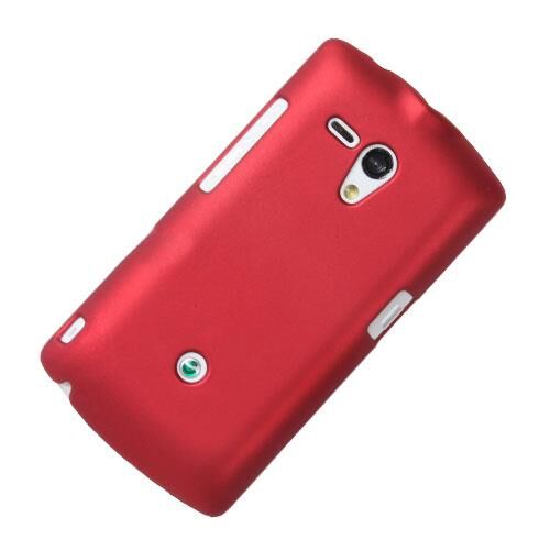 Xperia Neo L ile Uyumlu Sert Kauçuk Kılıf Kırmızı Renk