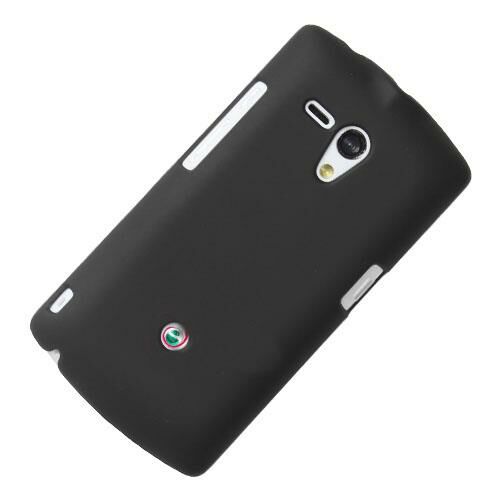 Xperia Neo L ile Uyumlu Sert Kauçuk Kılıf Siyah Renk